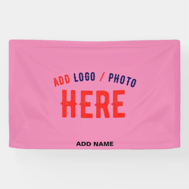 BANDEROLES STYLISH MODERNE PERSONNALISABLE ROSE VÉRIFIÉ MARQU (Horizontal)