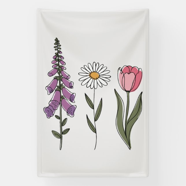Banderoles Subtle Anti-Trump - Foxglove Daisy Tulip III (Verticale)