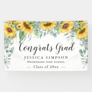 Banderoles Sunflower Eucalyptus Rustic Graduate