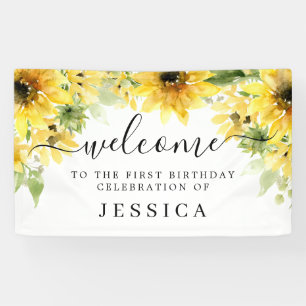 Banderoles Sunflower Garden Vinyl Anniversaire de bienvenue