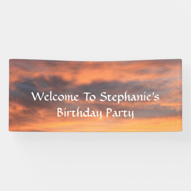 Banderoles Sunset Sky Photo Anniversaire fête Personnalisée C (Horizontal)