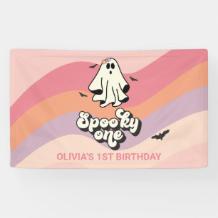 Banderoles super Ghost retro Halloween Éffrayant Un Anniversa