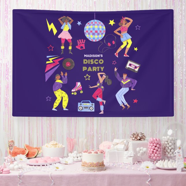 Banderoles Super Roller Disco Purple Party Millennial Retro (Fête)