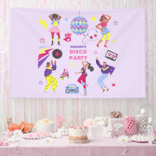 Banderoles Super Roller Disco Purple Party Millennial Retro