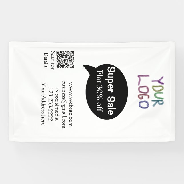 Banderoles super-vente escompte d'entreprise numérisation cod (Horizontal)