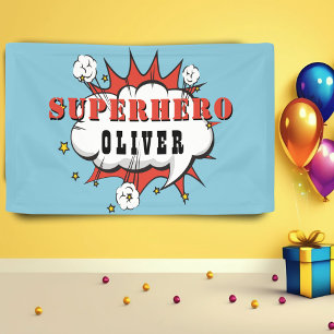 Banderoles Superhero Comic Speech Bubble Boy Anniversaire Par
