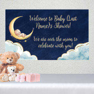 Banderoles Sur la lune Bébé Baby shower à thème céleste