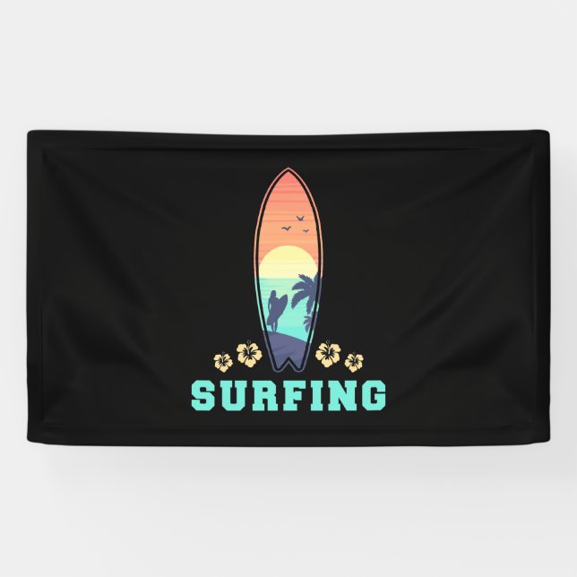 Banderoles Surf Et Fleur (Horizontal)