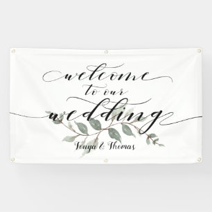 Banderoles Swash Font Calligraphy Bienvenue À Notre Mariage