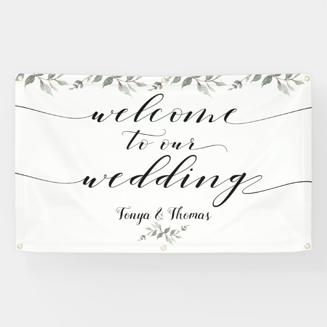 Banderoles Swash Police Writing Calligraphy Mariage de verdur (Horizontal)