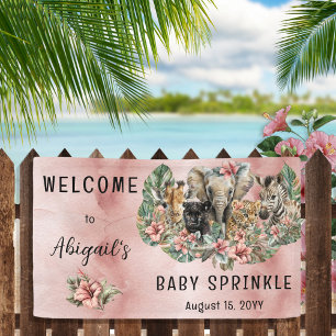 Banderoles Sweet Baby Girl Animals Tropical Safari Sprinkle