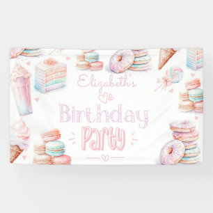 Banderoles Sweet fête d'anniversaire pastel bonbons glace