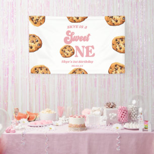 Banderoles Sweet One Cookies et Lait 1er anniversaire fête