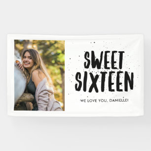 Banderoles Sweet sixteen photo du 16e anniversaire du parti 