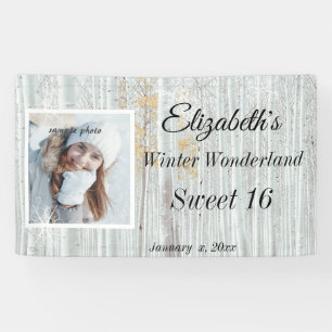 Banderoles Sweet sixteen Winter Wonderland Snowflake
