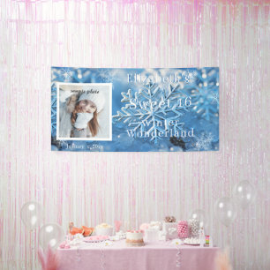 Banderoles Sweet sixteen Winter Wonderland Snowflake