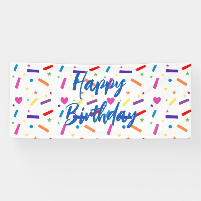 Banderoles Sweet Sprinkle thème de fête d'anniversaire (Horizontal)