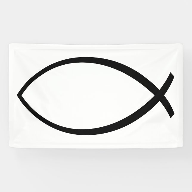Banderoles Symbole Christian Fish (Ichthys) (Horizontal)