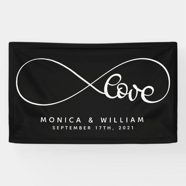 Banderoles Symbole d'amour éternel | Ajouter votre nom et vot (Horizontal)