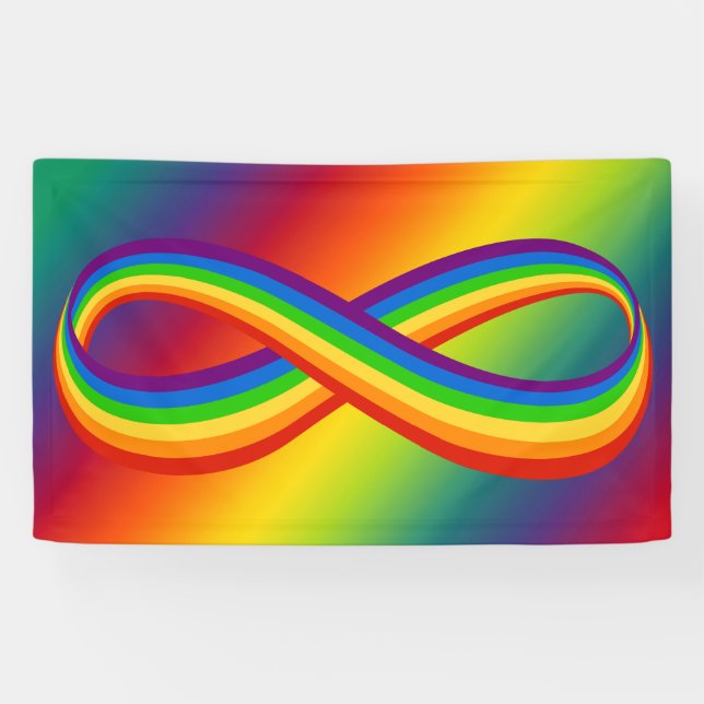 Banderoles Symbole d'amour infini Rainbow Cool Infinity Pride (Horizontal)