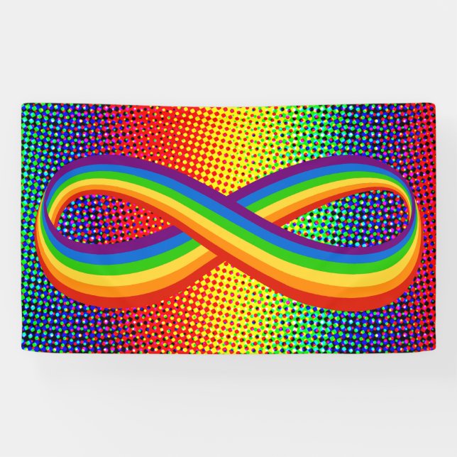 Banderoles Symbole d'amour infini Rainbow Cool Infinity Pride (Horizontal)