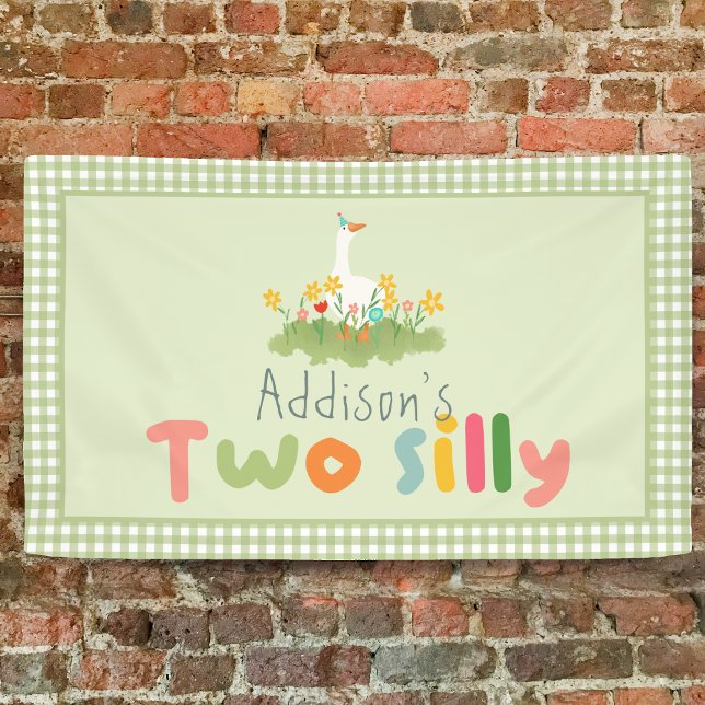 Banderoles Symbole d'anniversaire de l'oie de ferme verte à d (Créateur téléchargé)