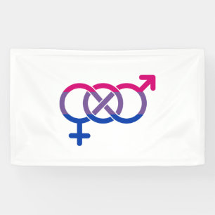 Banderoles Symbole de genre bisexuel