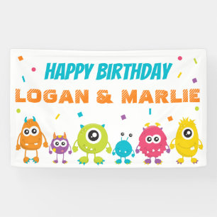 Banderoles Symbole de la fête d'anniversaire de Monster