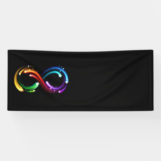 Banderoles Symbole de l'infini des comètes arc-en-ciel (Horizontal)