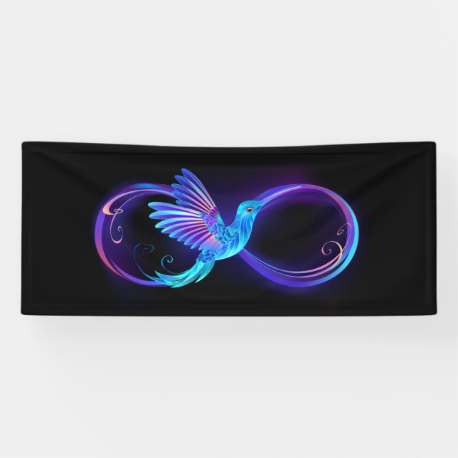 Banderoles Symbole de Neon Infinity par Glowing Hummingbird (Horizontal)