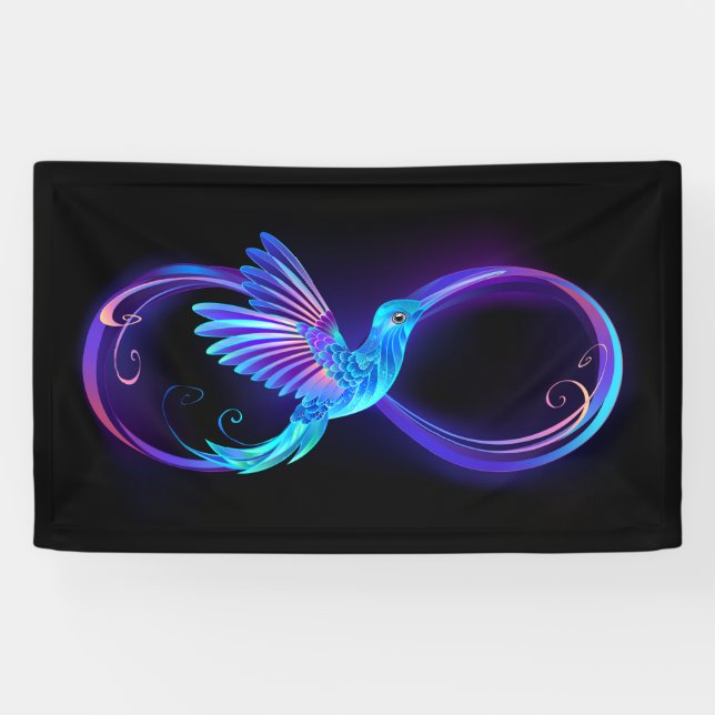 Banderoles Symbole de Neon Infinity par Glowing Hummingbird (Horizontal)