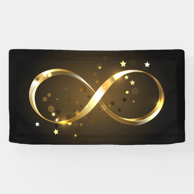 Banderoles Symbole d'infini doré (Horizontal)