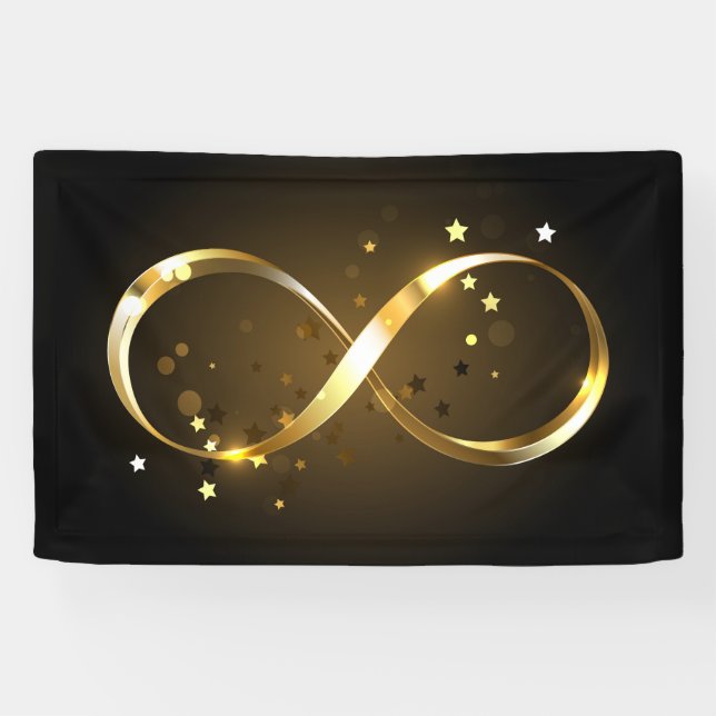 Banderoles Symbole d'infini doré (Horizontal)