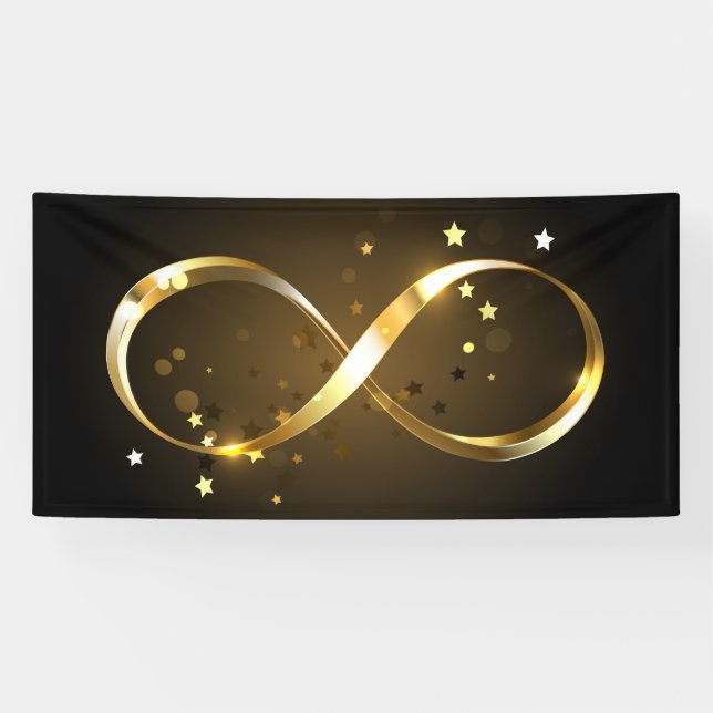 Banderoles Symbole d'infini doré (Horizontal)