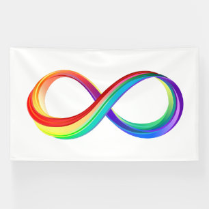 Banderoles Symbole d'infinité arc-en-ciel stratifié