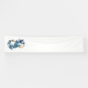 Banderoles Symbole infini de papillons Morpho bleus