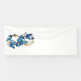 Banderoles Symbole infini de papillons Morpho bleus
