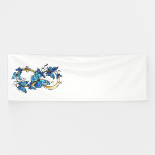 Banderoles Symbole infini de papillons Morpho bleus