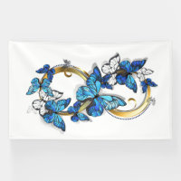 Symbole infini de papillons Morpho bleus