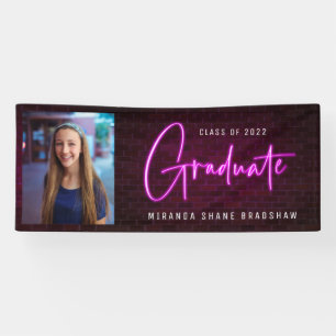 Banderoles SYMBOLE NEON PHOTO Pink Graduate
