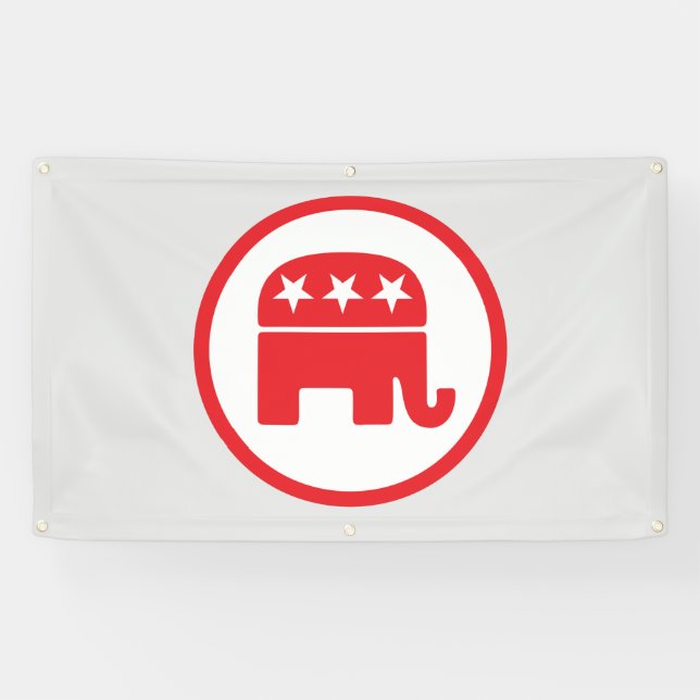 Banderoles Symbole politique du parti républicain (éléphant) (Horizontal)