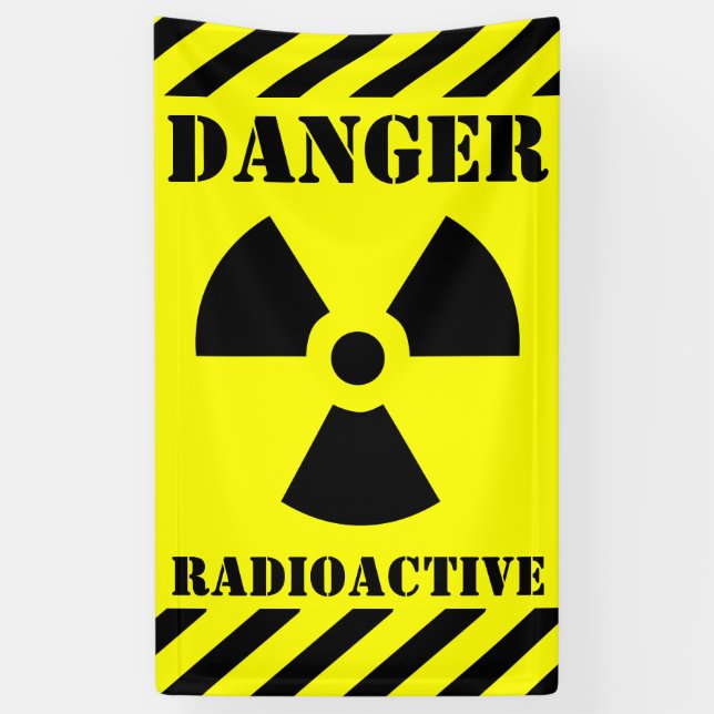Banderoles Symbole radioactif Danger Halloween (Vertical)
