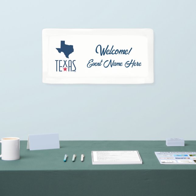 Banderoles Symboles de Texas, Texas State, Navy (Salon professionnel)