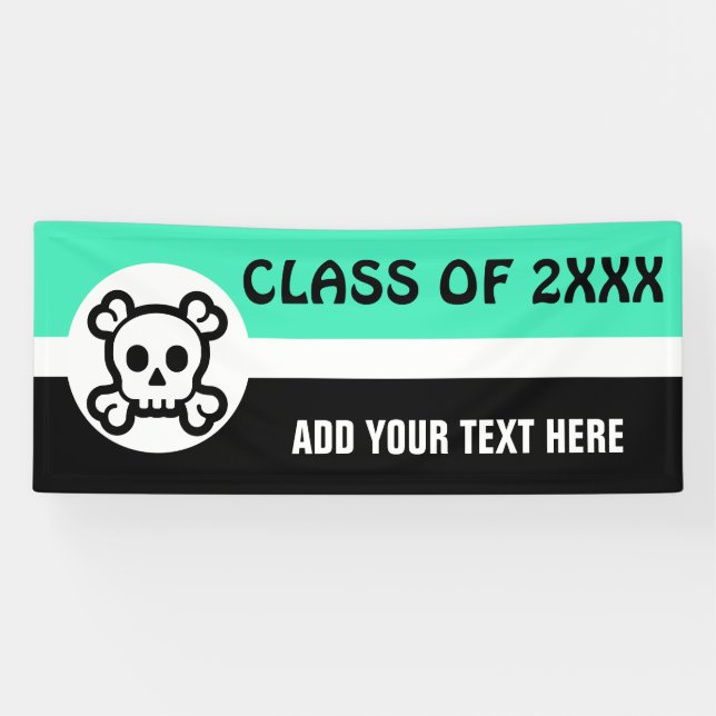 Banderoles Symboles simples - SKULL & BONNES + vos idées (Horizontal)