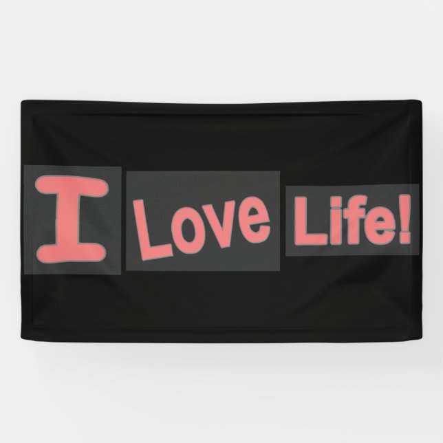 Banderoles Sympa Conception "Love Life". Commandez dès mainte (Horizontal)