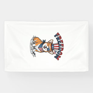 Banderoles T-Shirt à gravure vintage Corgi patriotique de lib