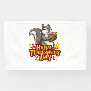 Banderoles T-shirt classique Bon thanksgiving mignon écureuil