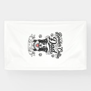 Banderoles T-shirt de conception de papa Border Collie vintag