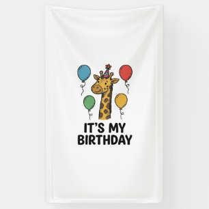 Banderoles T-shirt de fête d'anniversaire de girafe mignon De