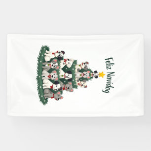 Banderoles T-shirt de Noël Feliz Navidog, drôle et mignon Xm